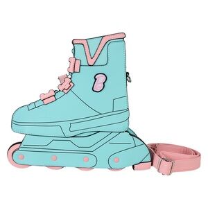 Loungefly Aqua Blue and Pastel Pink Roller Skate Mini Bag